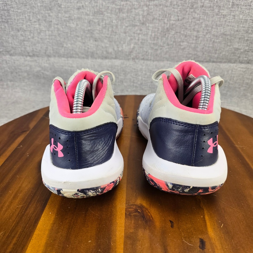Under‎ Armour Kids Basketball Shoes Gray Pink Youth Size 5.5Y Sneakers - Picture 11 of 14